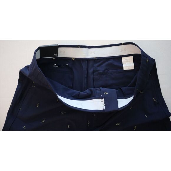 Under Armour 1377303 410 Men's Sz 38 Navy Blue UA Storm Golf Printed Shorts - Picture 4 of 10
